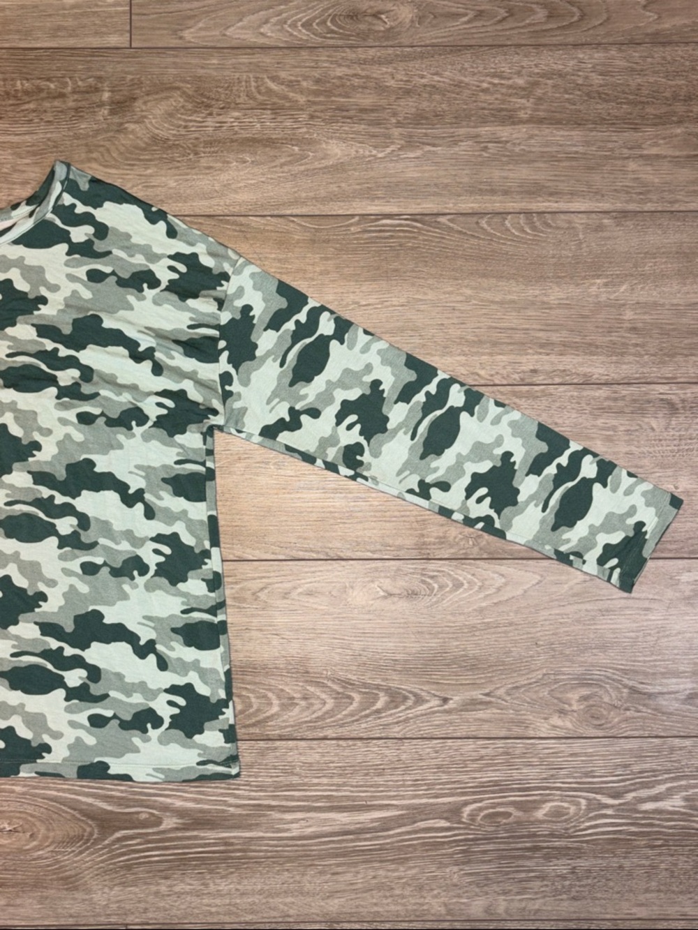 Green Camo Long-Sleeve Top